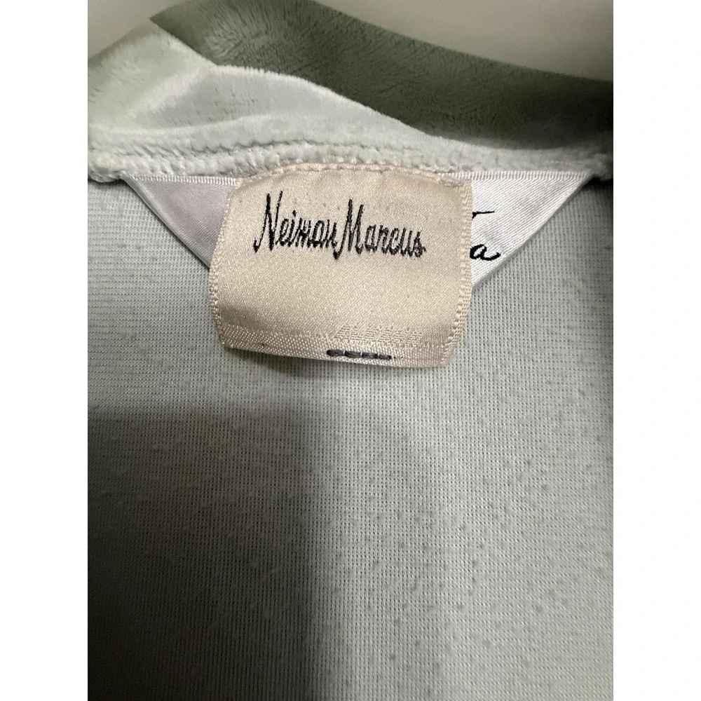 Diamond Tea Robe Womens L-XL Green Velour Zip Front‎ Embroidered Kaftan Pockets